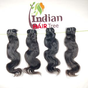 100% naturel non transformé indien vierge Remy cheveux cuticule aligné brut noir couleur vague de corps tissage Extensions de cheveux humains - Product Image 1