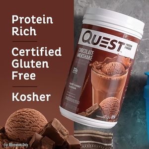 Quest Nutrition Chocolate Milkshake <b>Protein</b> Powder, 22g <b>Protein</b>, 2g Net Carbs, 1g Sugar, Low Carb, 1.6 Pound, 24 Servings - Product Image 3