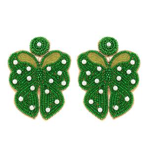 Pendientes de Flores SHAAD, Joyería de Moda, Bordados a Mano con Cuentas, para Mujeres y Niñas, de la India, Ligeros, Forma Redonda - Product Image 6