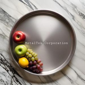 Bandeja de servicio redonda de aluminio, uso multiusos, diseño moderno, restaurante, decoración de comedor para el hogar, plato de mesa, bandeja de Metal para hornear - Product Image 6