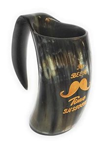 Tasse en corne de Viking de haute qualité tasse en corne de bière de vin avec aspect brillant et poignée tasse en corne à boire sculptée - Product Image 4