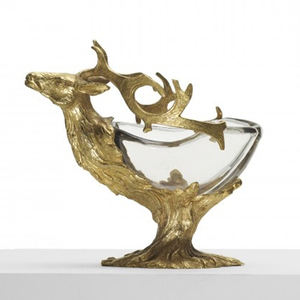 Bol décoratif de luxe en forme de tête de cerf avec motif de bois de cerf, centre de table en métal pour table à manger, décoration de la maison et cadeaux de fête - Product Image 4