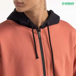 Sweat-shirts à capuche unisexes personnalisés, style streetwear décontracté, broderie, fermeture éclair, 100% coton, molleton/tissu éponge français, séchage rapide, respirant, faible MOQ - Product Image 4