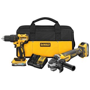 Kit de Taladro y Amoladora Inalámbricos de 20V MAX con 2 Baterías y Cargador Incluidos, Juego de Herramientas Eléctricas - Product Image 2