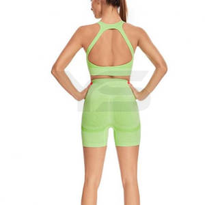 2023 ensemble de Yoga sans couture respirant de haute qualité pour adultes Sexy grande taille pantalon de sport avec motif solide fonction push-up - Product Image 4