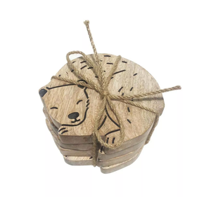 Wholesale Wood coaster <b>Dog</b> Shaped Custom Natural <b>Table</b> Decoration Premium Quality Wood coaster - Product Image 1