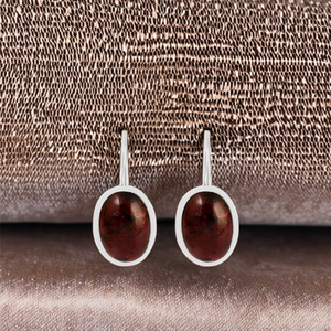 Classic style 925 sterling silver <b>garnet</b> gemstone <b>earring</b> for women wedding party daily wear gift <b>earrings</b> jewelry - Product Image 2