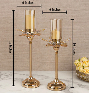 Candelabros con votivos de vidrio Una mezcla perfecta de belleza y luz Brillo suave Impresionante decoración Candelabros votivos de vidrio - Product Image 2