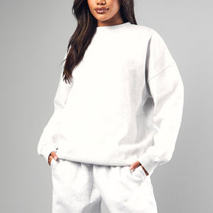 Oem/odm เสื้อสเวตเตอร์คอกลมระบายอากาศสำหรับผู้หญิงมีฮู้ดทรงหลวมใส่ลำลองในฤดูร้อนพร้อมโลโก้ด้านหน้าสำหรับฤดูหนาว - Product Image 3