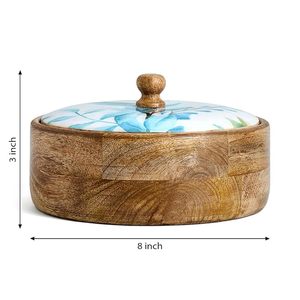 กล่องโรตีไม้ตกแต่งสำหรับโต๊ะอาหาร พร้อมฟังก์ชั่นเก็บความร้อน กล่องชาปาตีไม้ทนทานพร้อมลวดลายสวยงาม - Product Image 2