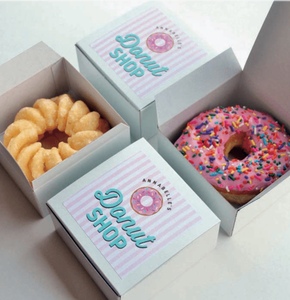 กล่องโดนัทกระดาษงานฝีมือพิมพ์แบบกำหนดเองสำหรับการนำเสนอและบรรจุภัณฑ์อาหารรวมถึงโดนัท - Product Image 5