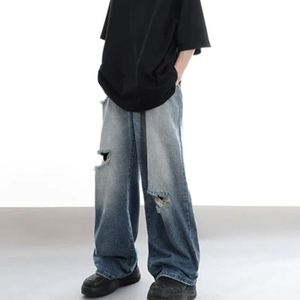 กางเกงยีนส์ขายาวสำหรับผู้ชายกางเกงทรงตรงขากระดิ่งสไตล์วินเทจทรงหลวมใส่สบายแบบดั้งเดิมสไตล์ญี่ปุ่น2026กำหนดเอง - Product Image 1