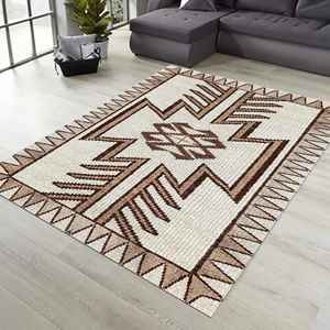 Tapis imprimé à motifs géométriques, design turc moderne, accent décoratif doux pour le sol, tapis à poils doux - Product Image 1