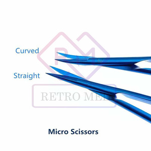 Tijeras de Microcirugía Oftálmica de Titanio, Autoclavables, de Acero Inoxidable, para Párpados Dobles, Reutilizables, Clase I, Certificación MOL, CE - Product Image 3