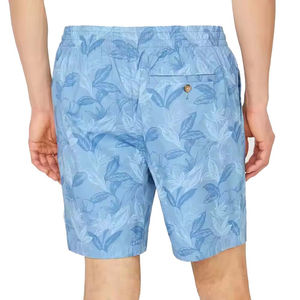 Logo personnalisé Hommes D'été Solide Couleur Maillots De Bain Maillot De Bain 100% Coton À Séchage Rapide Anti-UV Taille Élastique En Gros - Product Image 5