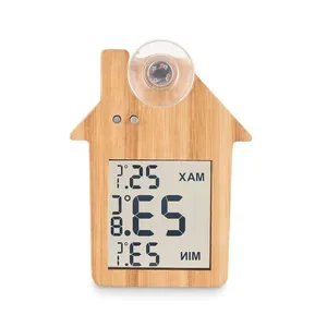Station météo en bambou HISA, thermomètres et gadgets durables pour la maison - Product Image 5