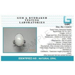 Certified White Opal Astrological Gemstone <b>Silver</b> <b>Ring</b> ARIHANT GEMS' Natural White Opal <b>Ring</b> <b>Adjustable</b> and Fashionable Cut - Product Image 6
