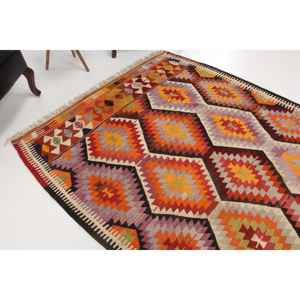 Tapis turc vintage 5,4 x 8,8 pieds, tapis oriental en laine rouge orangé - Product Image 1