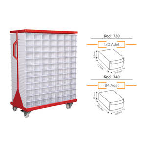 MIYAGO MYG-432 Gabinete de Herramientas con Cajones Giratorios y Cajones de Plástico 860x390x1100mm Turquía - Product Image 2