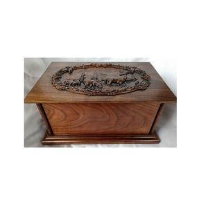 Urnes de crémation en bois avec couleur brillante, DESIGN gravé à la main, fourniture de funérailles pour adultes, urne de crémation indienne - Product Image 4