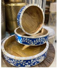 Plateau en bois de noyer de haute qualité pour la cuisine servant des plats et des assiettes de pain de salade de fruits - Product Image 5