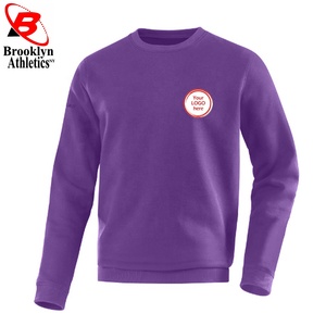 Sweat-shirt à col rond EcoSmart pour hommes, molleton en mélange de coton pour l'hiver, motif brodé et solide, fourniture en gros - Product Image 4