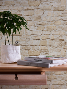 Made in Germany - Peel and stick <b>Wallpaper</b> <b>Stone</b> Beige Cream - Film Non Woven - <b>Self</b> <b>Adhesive</b> Bricks <b>Wallpaper</b> - 8,40 x 0,53 m - Product Image 3