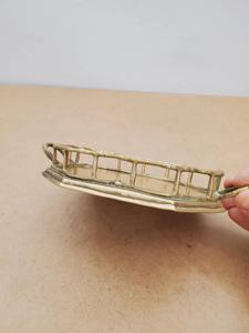 Stylish Gold Finished Octagonal Metal Utility <b>Tray</b> with Handles Perfect for Vanity Countertop Accessories <b>Candles</b> and Decor - Product Image 2