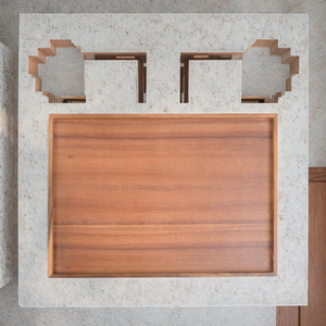 Plateau de service portable en bambou moderne orange, design détachable, finition laquée, plateau rectangulaire unique, exportations mondiales, multi-usages - Product Image 6