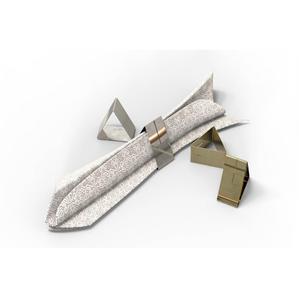 Anneaux de serviette géométriques modernes en acier inoxydable, dorés et argentés, porte-serviettes métalliques de luxe pour hôtel, mariage et restaurant. - Product Image 5