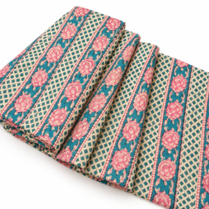 Tissu en coton bio premium, imprimé à la main, motif floral bleu, léger, écologique, respirant, pour robes d'été, décoration intérieure, filles - Product Image 3