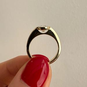 Anillo de Diamante Cultivado en Laboratorio de Corte Redondo de Lujo, Anillo de Compromiso de Plata 925, Diseño Elegante, Alta Calidad, Proveedor Mayorista en Línea - Product Image 6