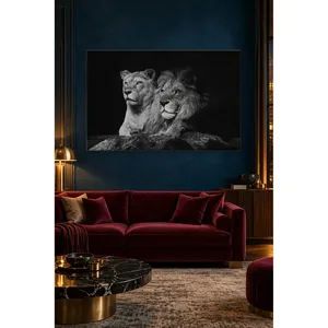 Impression sur toile Fida Lioness et Lion sur rocher - Product Image 3