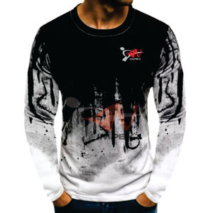 T-shirt à manches longues imprimé sur mesure pour hommes Polyester/coton de haute qualité séchage rapide écologique coupe normale pour l'été - Product Image 1