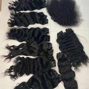 Indien de haute qualité vierge non traitée Remy cheveux Double wefted simple cheveux étirés faisceaux naturel vague profonde Extensions de cheveux humains - Product Image 2