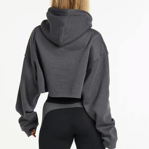 Sudadera con Capucha Corta para Mujer, Estilo Hip Hop, Holgada, Cómoda, Informal, para Gimnasio y Entrenamiento, Personalizable OEM - Product Image 2