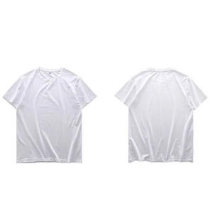 เสื้อยืดแขนสั้นสำหรับผู้ชายผู้หญิงผ้าเปล่าพิมพ์โลโก้ตามสั่งดีไซน์เนอร์ - Product Image 1