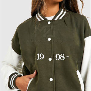 Chaqueta Letterman de Otoño Invierno para Mujer, de Algodón Tejido, Hecha a Medida, de Alta Calidad, Secado Rápido y Transpirable - Product Image 4