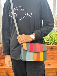 High Quality Western Stylish Cowhide Leather Side Crossbody Bag Real Handmade Stubby Color Sling Women Small Size <b>Cute</b> Logo - Product Image 3