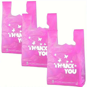 Bolsas de plástico PE duraderas para compras al por mayor, bolsas para camisetas con logotipo personalizado reutilizables, embalaje de agradecimiento, materiales reciclados de supermercado - Product Image 5