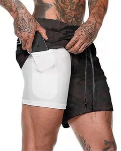 Pantalones cortos de entrenamiento para hombre, 100% algodón, ligeros, de secado rápido, que absorben la humedad, transpirables, antiarrugas, gimnasio, entrenamiento, trotar, deportes - Product Image 3