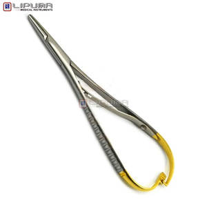 Mathieu Porte-aiguille chirurgical en acier inoxydable de 14cm à dégagement rapide pour instruments médicaux manuels à l'arrière Pointes dentelées MOL Safety - Product Image 3