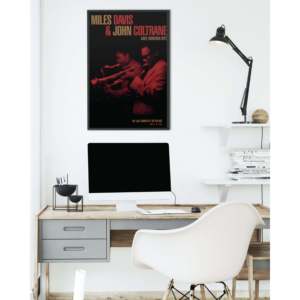 Póster de M. Davis y J. Coltrane Modern Cafe Bohemia NYC, arte de pared en papel con marco negro - Product Image 3
