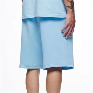 Pantalones Cortos Deportivos de Felpa Francesa 100% Algodón de Alta Calidad para Hombre, Logotipo Personalizado, Casual, Talla Grande, Ecológicos, con Estampado Sólido - Product Image 3