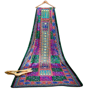 Châles imprimés de luxe pour femmes, vente chaude, nouveau design, châles fantaisie avec broderie lourde et travail de miroir pour mariage et soirée, adultes - Product Image 1