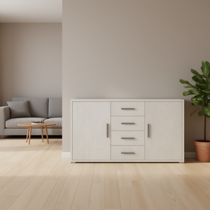 Buffet DOUBLE Db879 en oxyde blanc (155 cm) – Unité de rangement élégante avec étagères pour Sarmog - Product Image 3