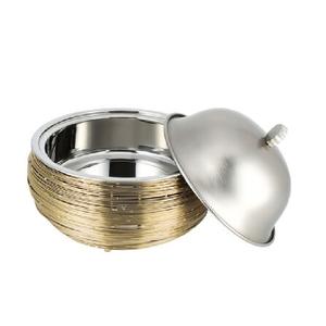 Casseroles rondes en fil métallique Hotpot Gold New Servingt Meilleure qualité Récipient alimentaire fait à la main Vaisselle moderne Casseroles et bols - Product Image 3