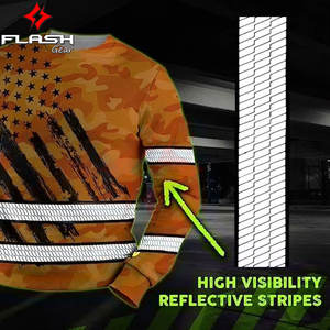 Camisa de Seguridad de Manga Larga con Reflectivo de Alta Visibilidad para Hombre, Logotipo Personalizado, ANSI Clase 1, Ropa de Trabajo Impermeable - Product Image 3