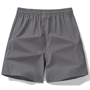 Pantalones cortos de algodón cómodos para hombre para verano patrón sólido Casual diseño suelto cordón ecológico cintura media para ocio diario - Product Image 1