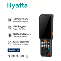 PDA robuste IP68 Android 14, écran 4,3 pouces, clavier 47 touches, scanner portable, Qualcomm 4+64 Go, batterie interchangeable sans mise hors tension disponible
